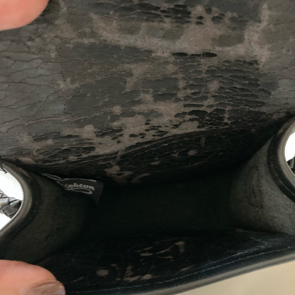 Brighton Shoulder Bag Mini Petite Silver Butterfly Woven & Croco Black Leather - Picture 5 of 8